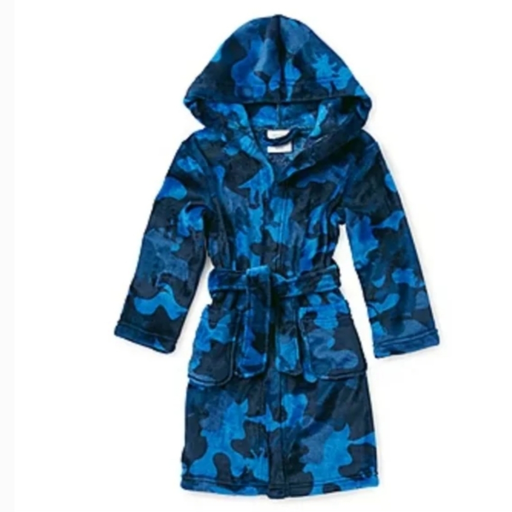 Okie Dokie Boys Toddler Kids Camouflage Hoodie Pocket Robe Blue Size 3T